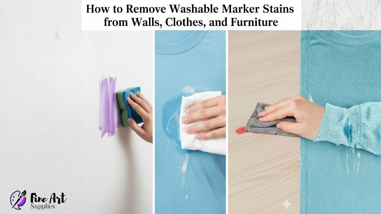 . Guide on removing washable marker stains from walls, clothes, and other surfaces effectively.