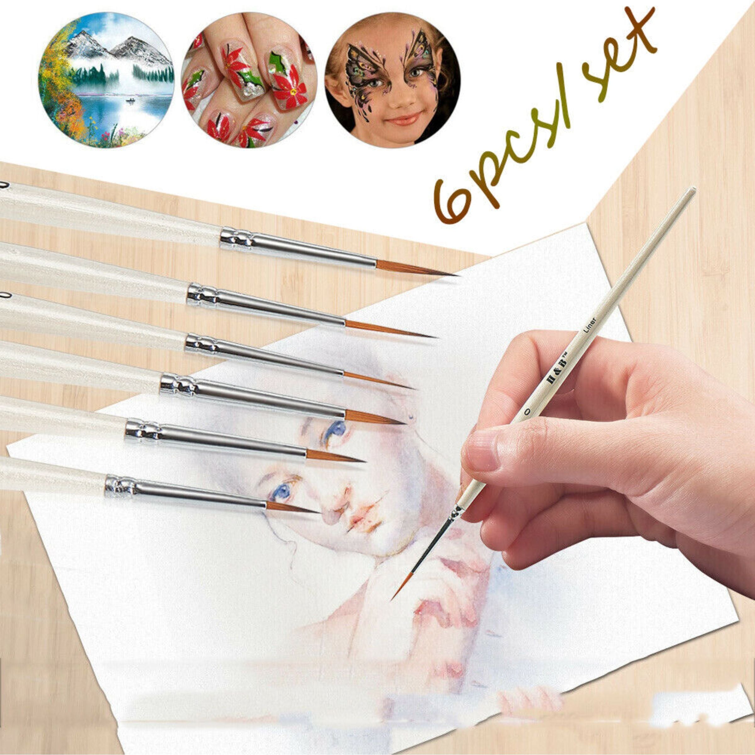 Transparent Round Paint Brush Pack of 6