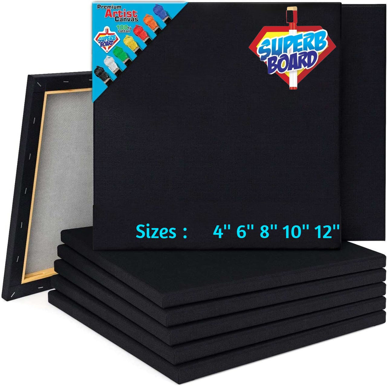 Superb Board Square Black Canvas Board