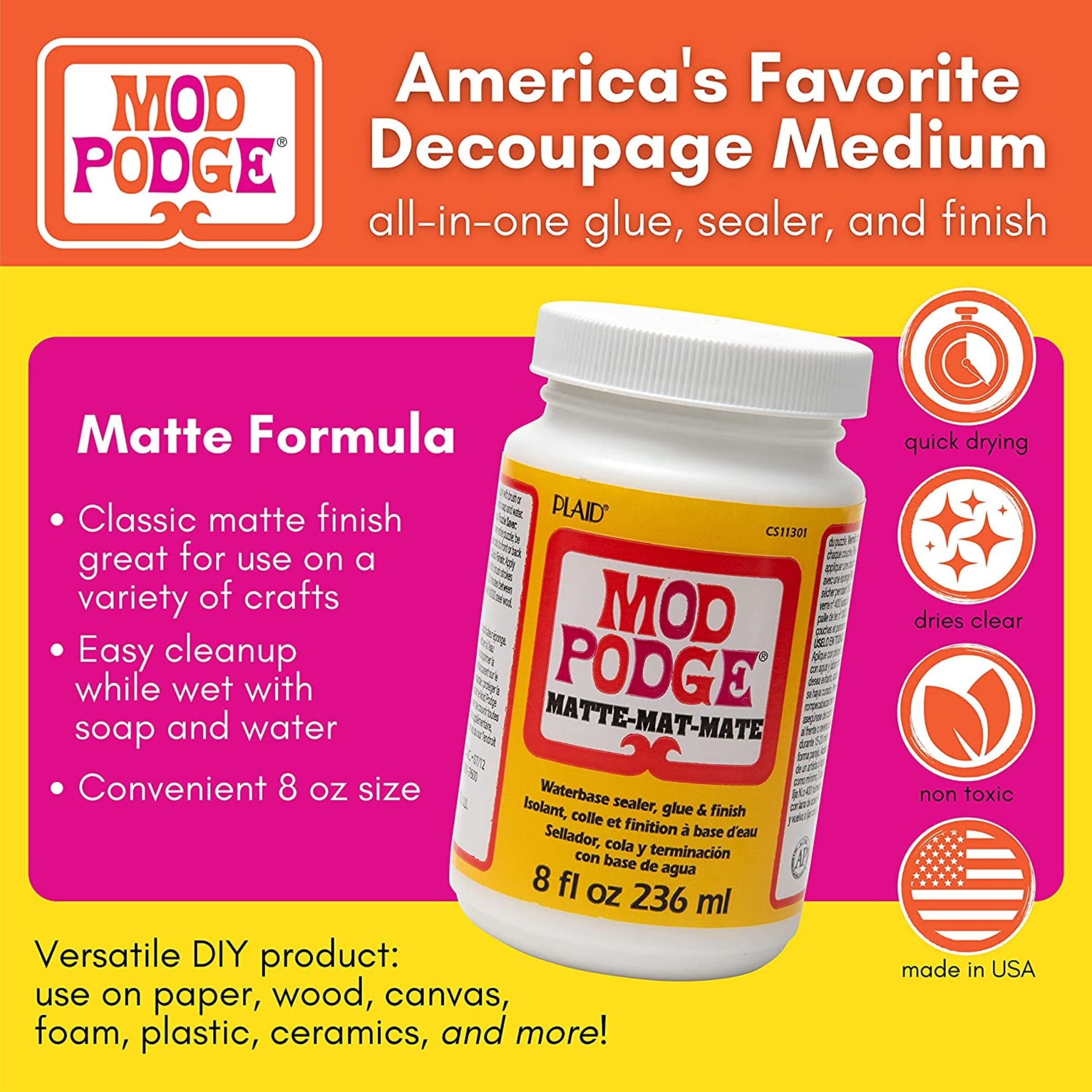Mod Podge All Purpose Matt Art Glue 236ml