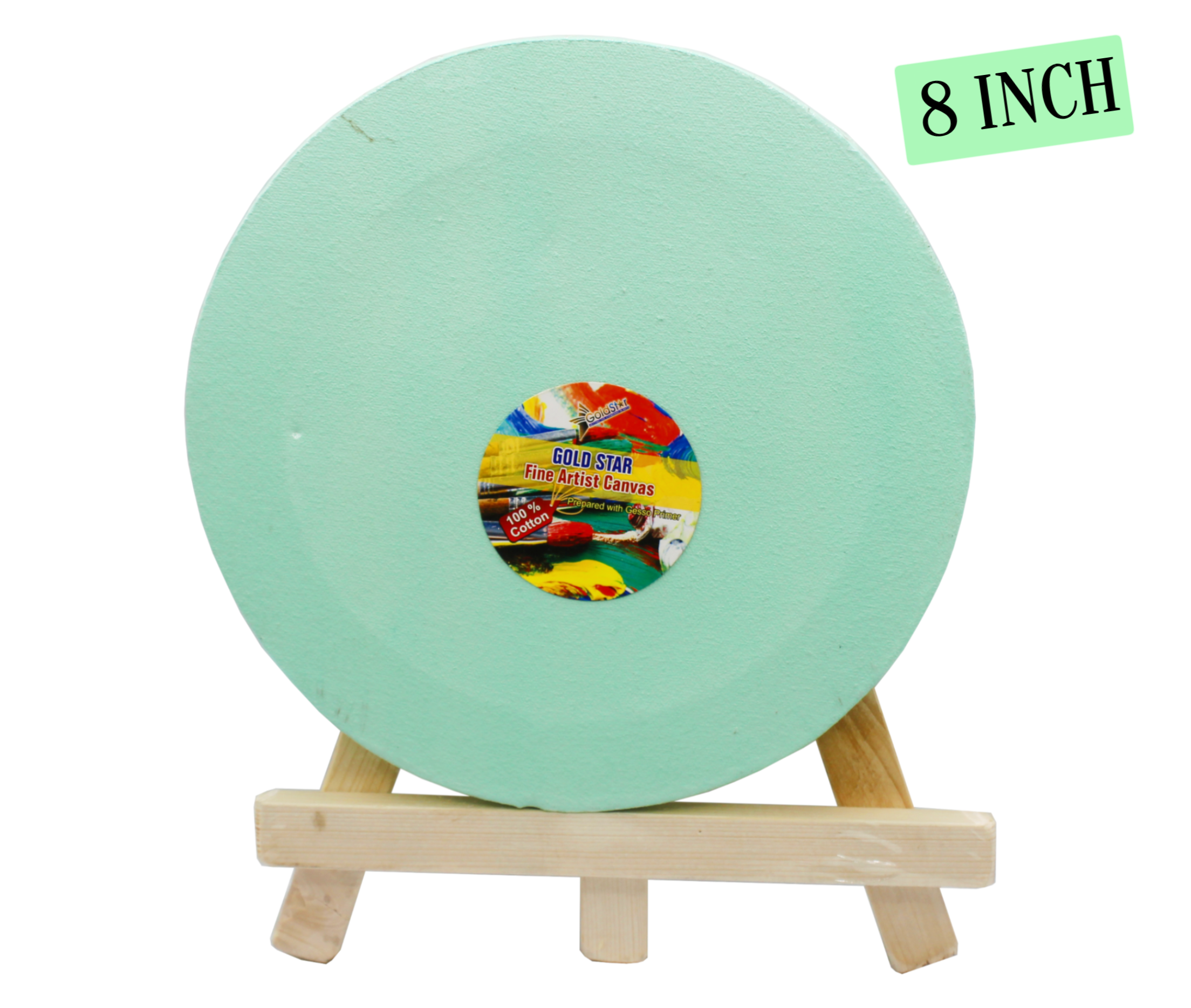 Multicolor Round Canvas Board 8 x 8''