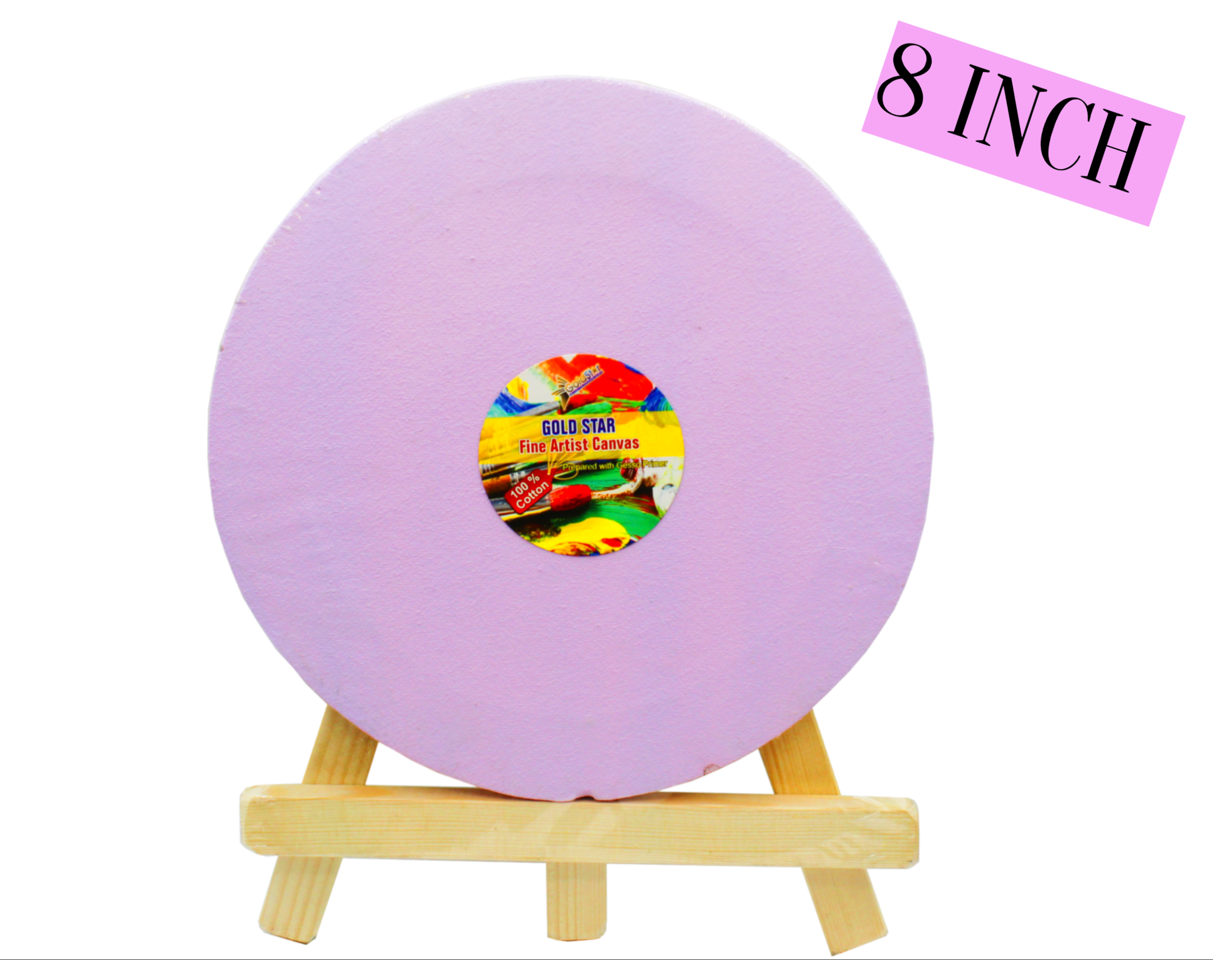 Multi Color Round Canvas Board 8 x 8''