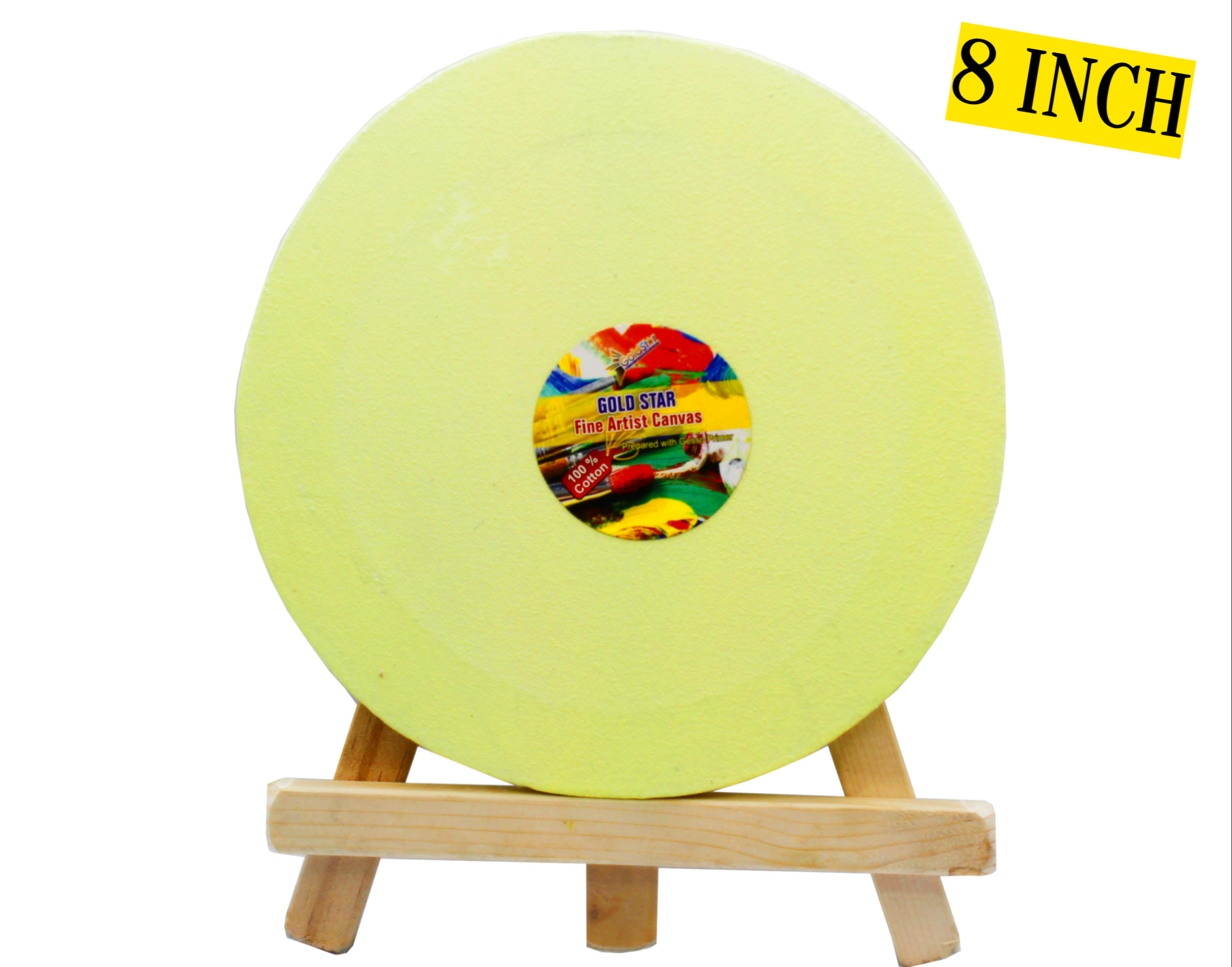 Multicolor Round Canvas Board 8 x 8''