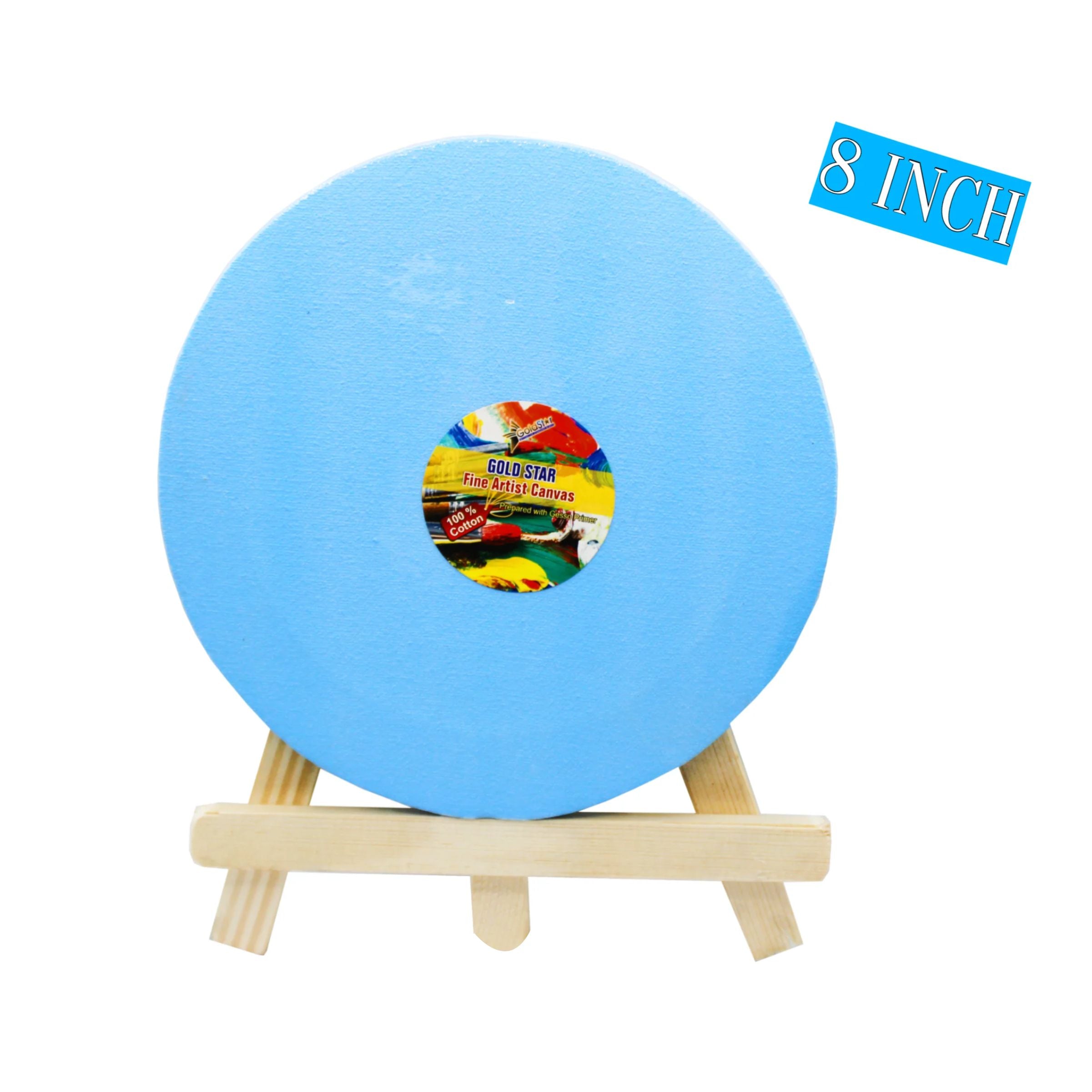 Multi Color Round Canvas Board 8 x 8''