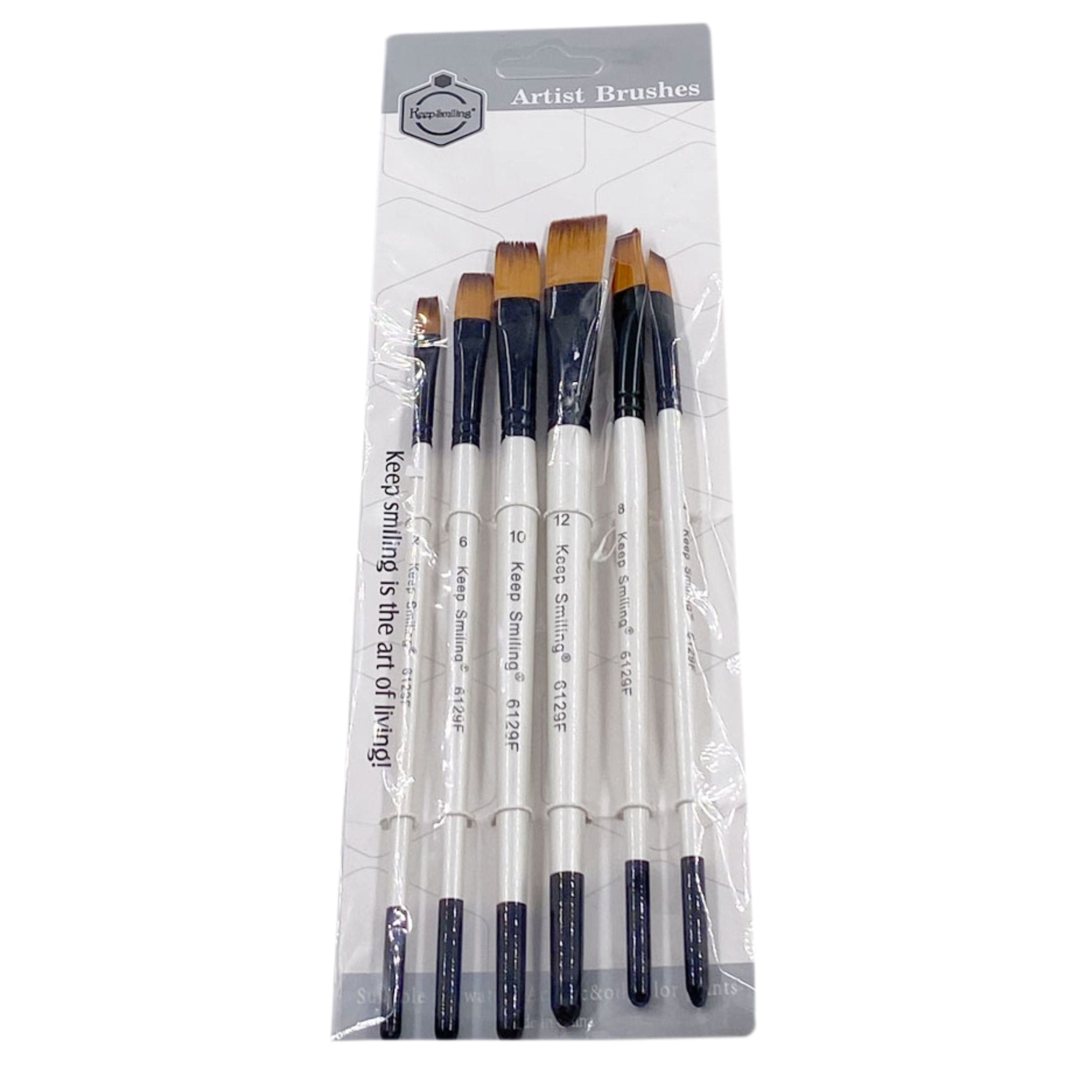 P Brush Flat #6129F (6Pcs) Keep Smiling
