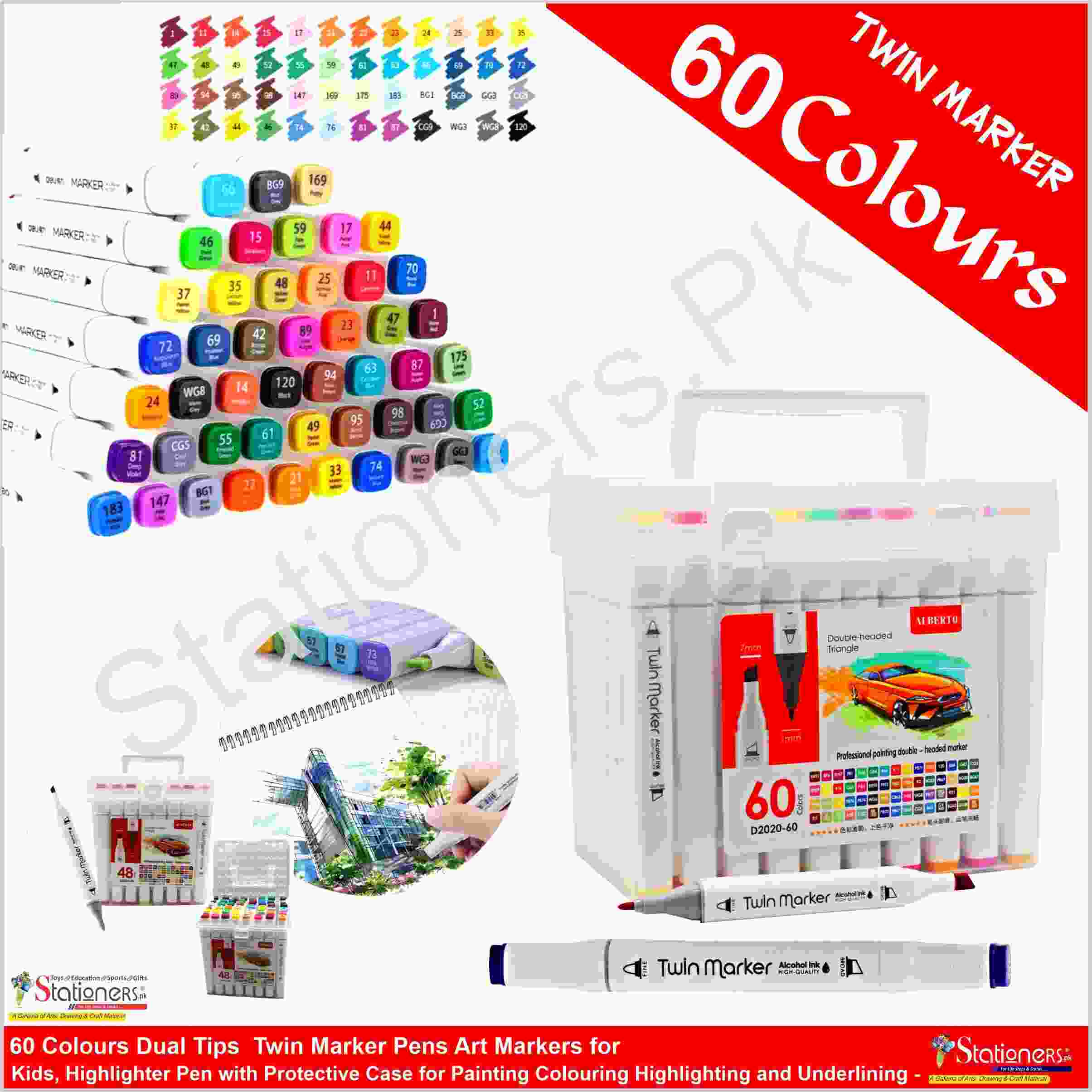 Alberto Twin Marker Chisel 7mm, Round 1 mm