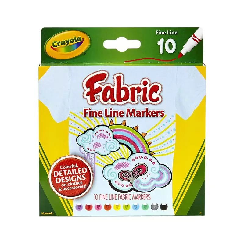 Crayola Fine Line Fabric Markers Set Of 10 588626