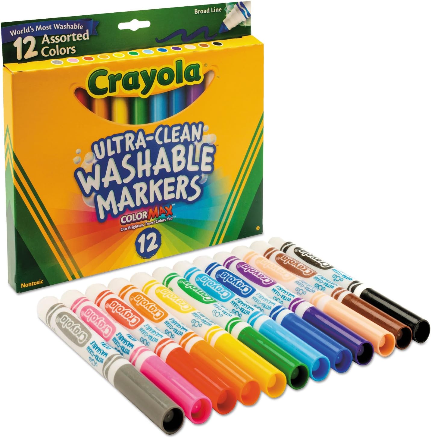 Crayola Ultra-Clean Broad Line Washable Markers Pack of 12 587812
