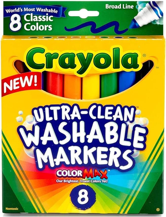 Crayola Ultra-Clean Washable Broad Line Markers Pack of 8 587808