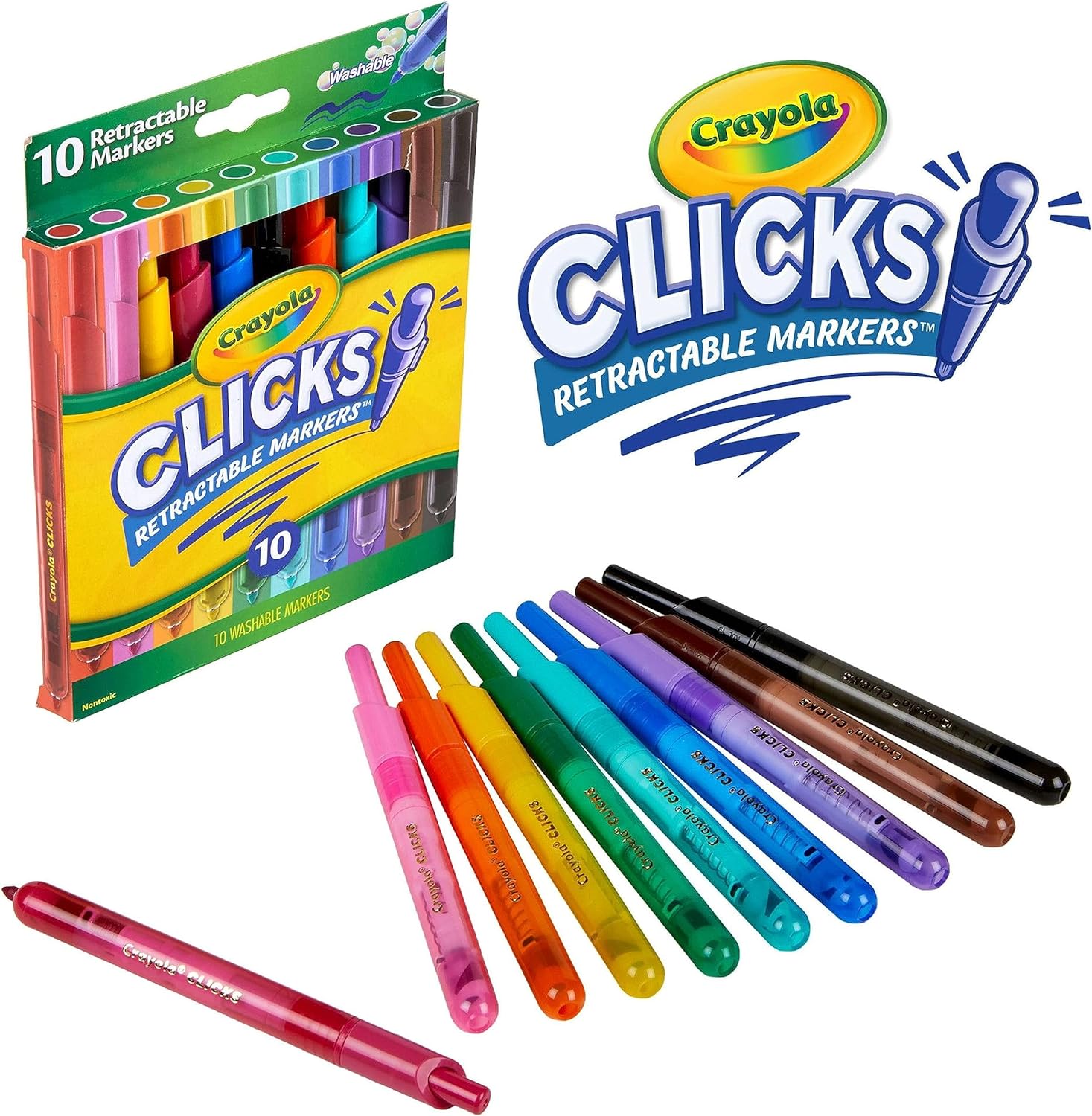 Crayola Clicks Retractable Washable Marker Pack of 10 588370