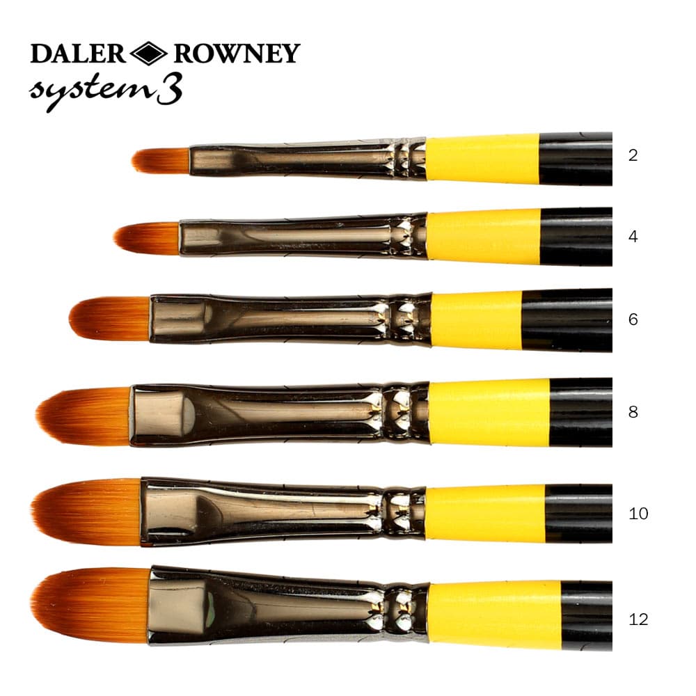 Daler Rowney System 3 Long Handle Filbert Brush 1pc