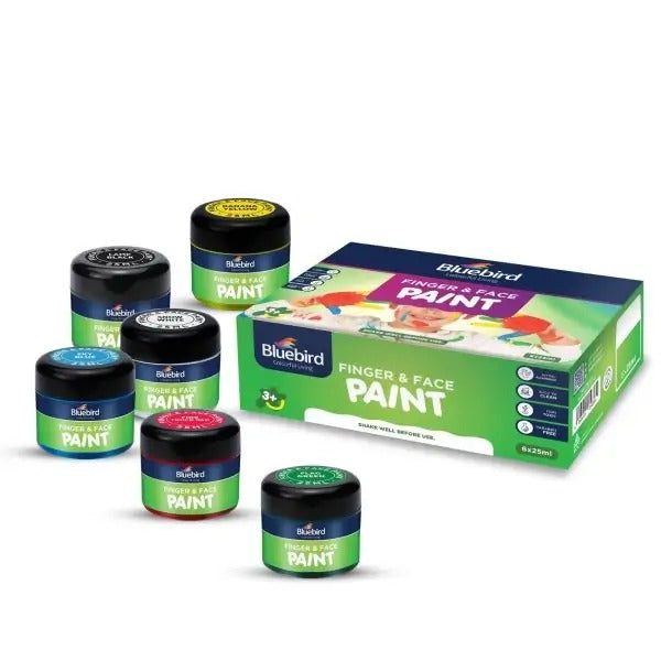 Bluebird Finger and Face Paints 25 ml – Set of 6 Primary