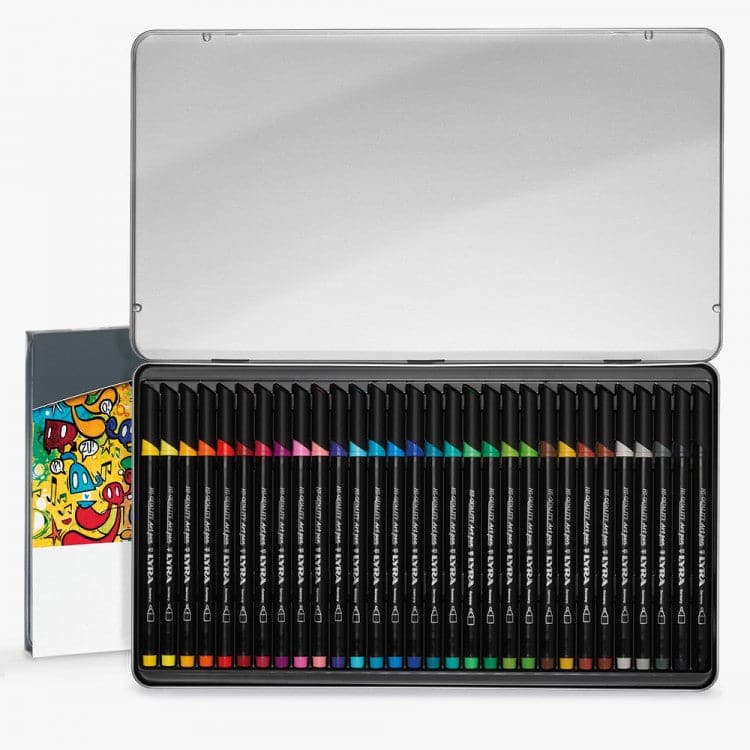 Lyra Hi Quality Art Pen Tin Box Of 30