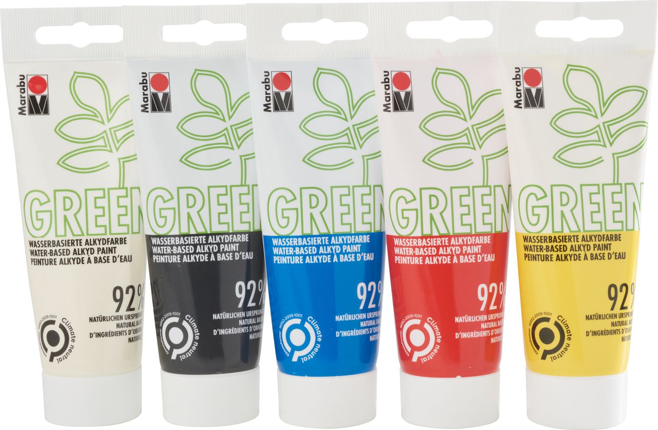Marabu Green Water-Based Alkyd-Paint Set BASIC