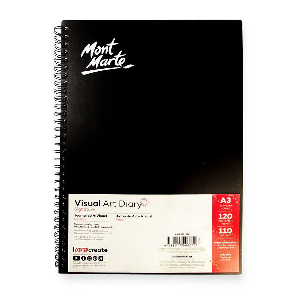 Mont Marte Spiral Visual Art Diary Sketchbook 120 Pages