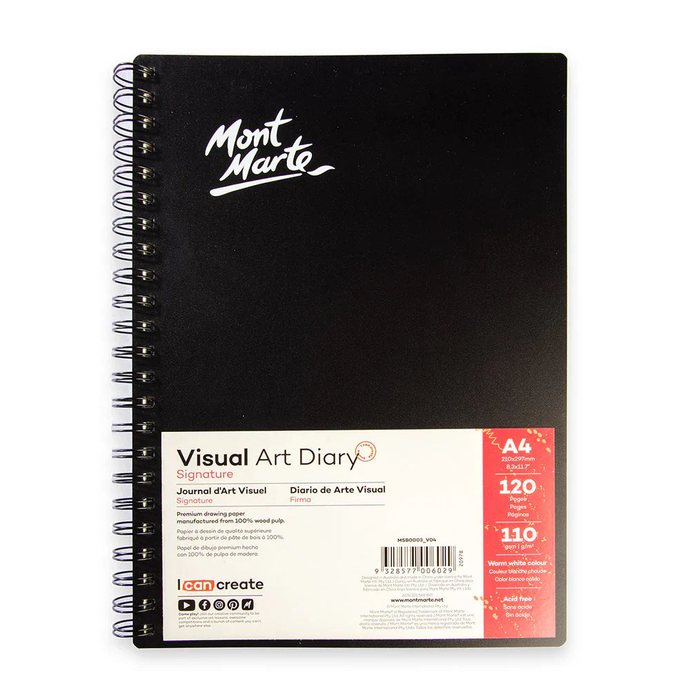 Mont Marte Spiral Visual Art Diary Sketchbook 120 Pages