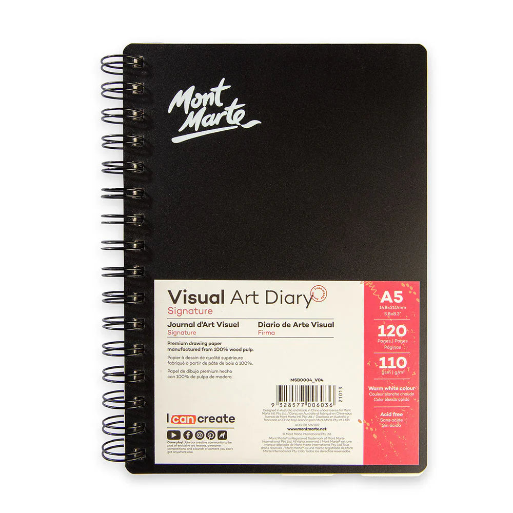 Mont Marte Spiral Visual Art Diary Sketchbook 120 Pages