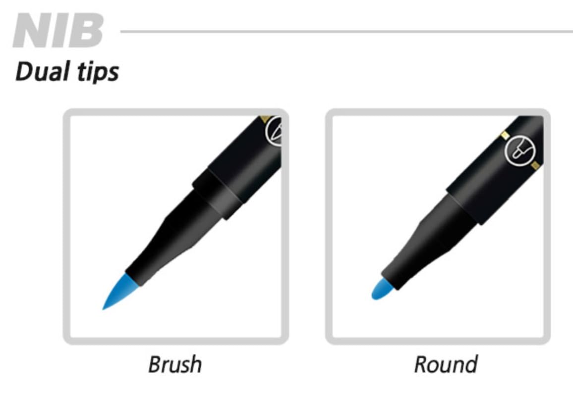 Mungyo Watercolor Twin Tip Pen set of 12 Multicolor Colors