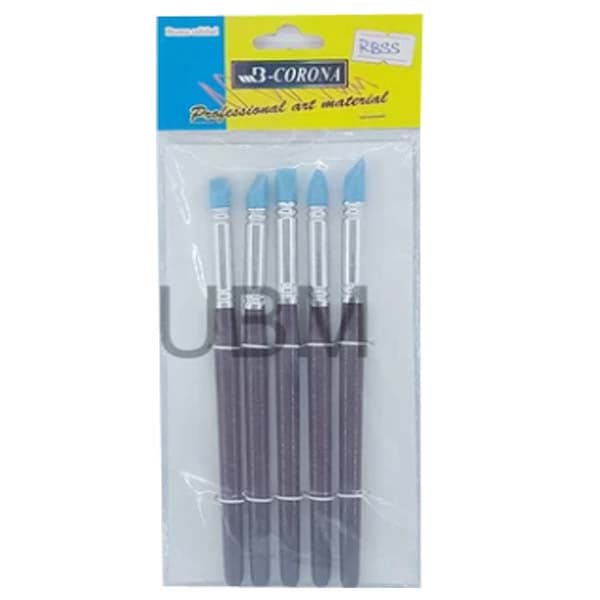 Rubber Brush Set Small Brown