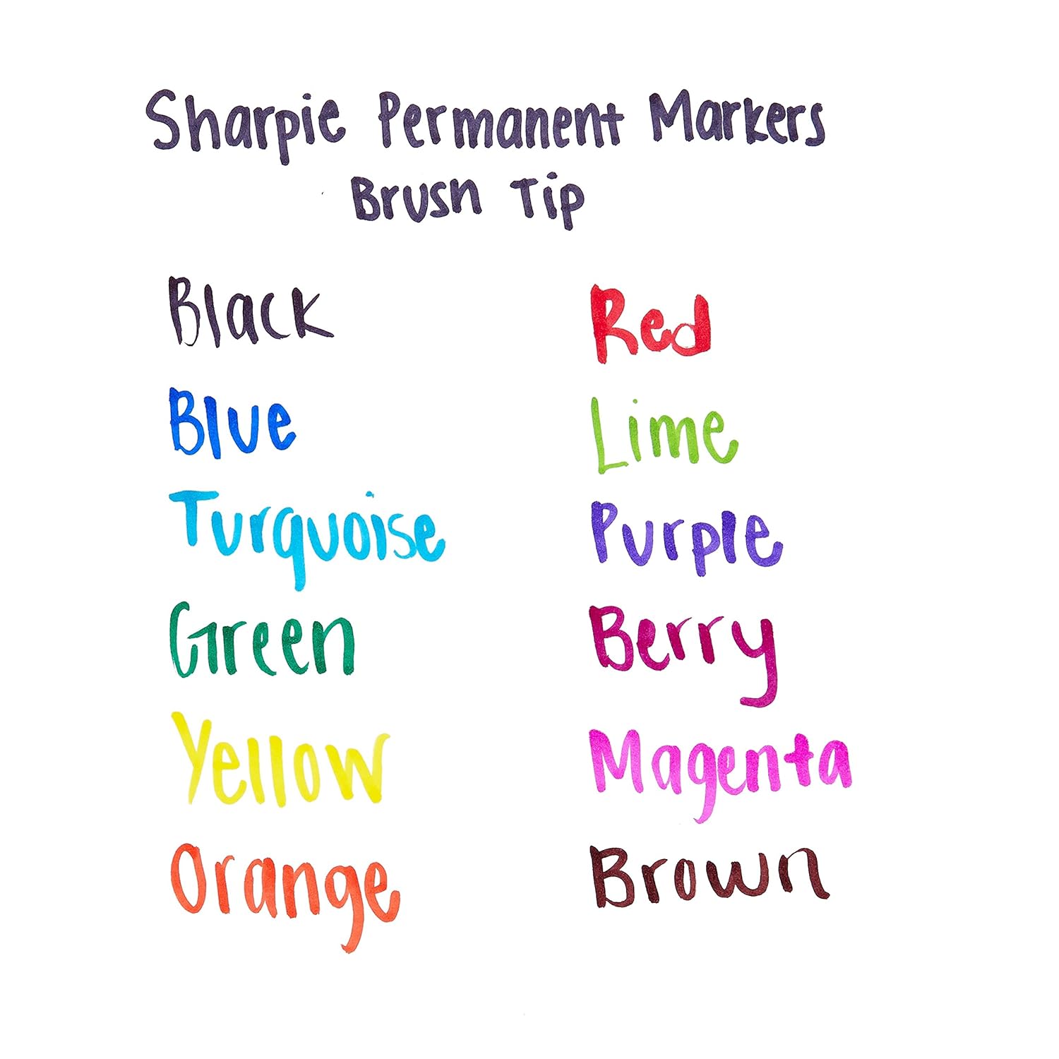 Sharpie Brush Tip Permanent Markers Pack of 12 (1810704)