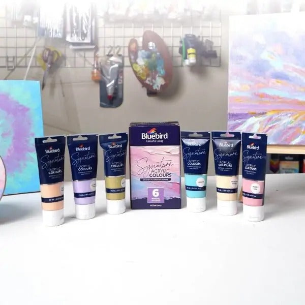Bluebird Signature Acrylic Colours – 75 ml – Set of 6 PASTEL
