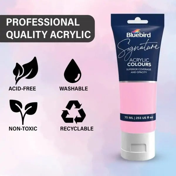 Bluebird Signature Acrylic Colours – 75 ml – Set of 6 PASTEL