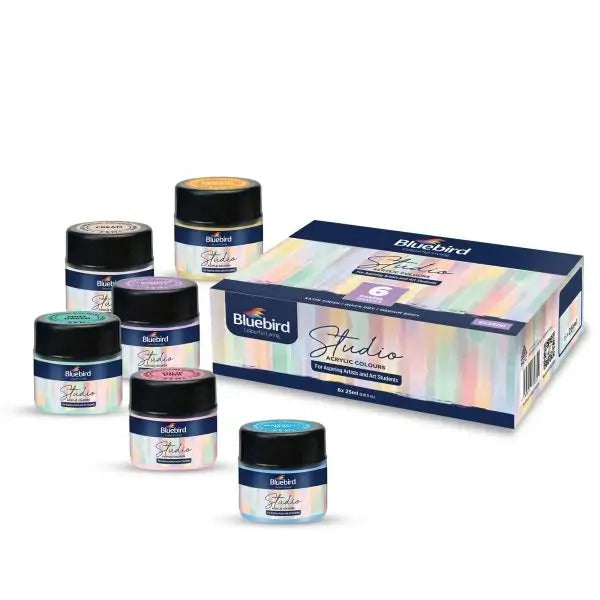 Bluebird Studio Acrylic Colours – 25 ml – Set of 6