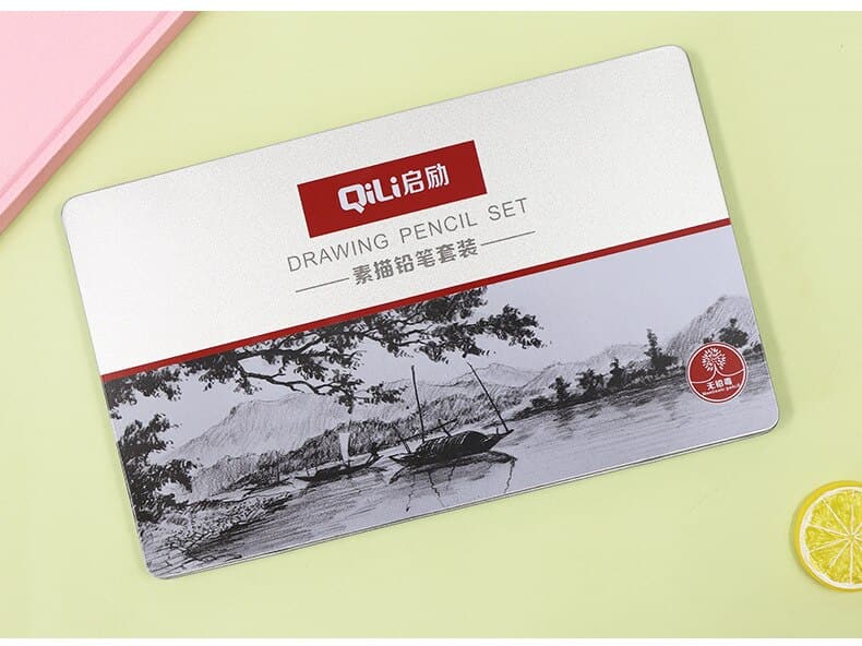 Wooden Colored Drawing Artist Pencil Case Set