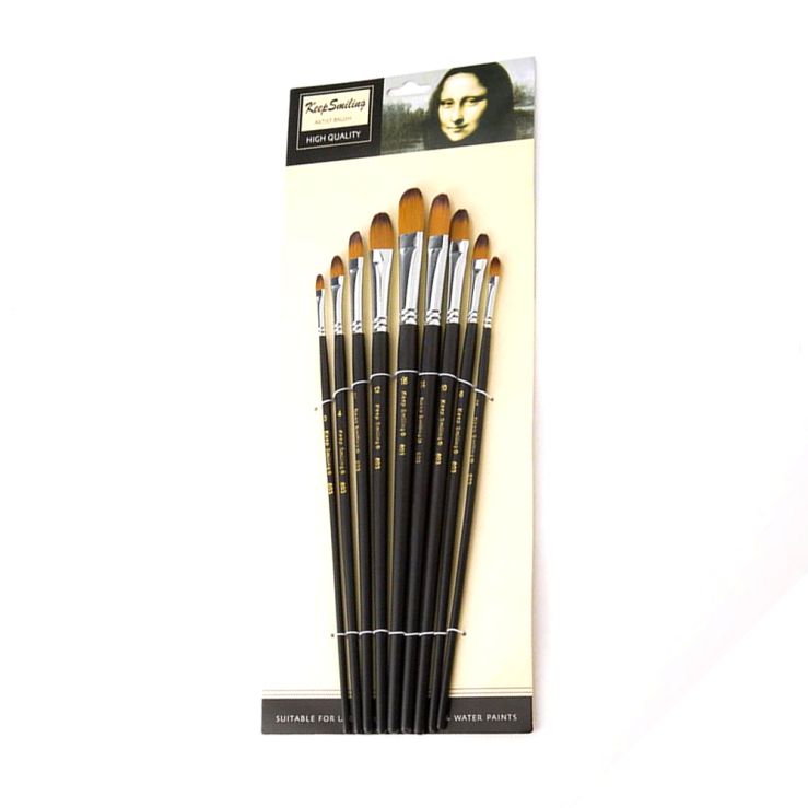 Keep Smiling Professional Artist Filbert Tip Paint Brush