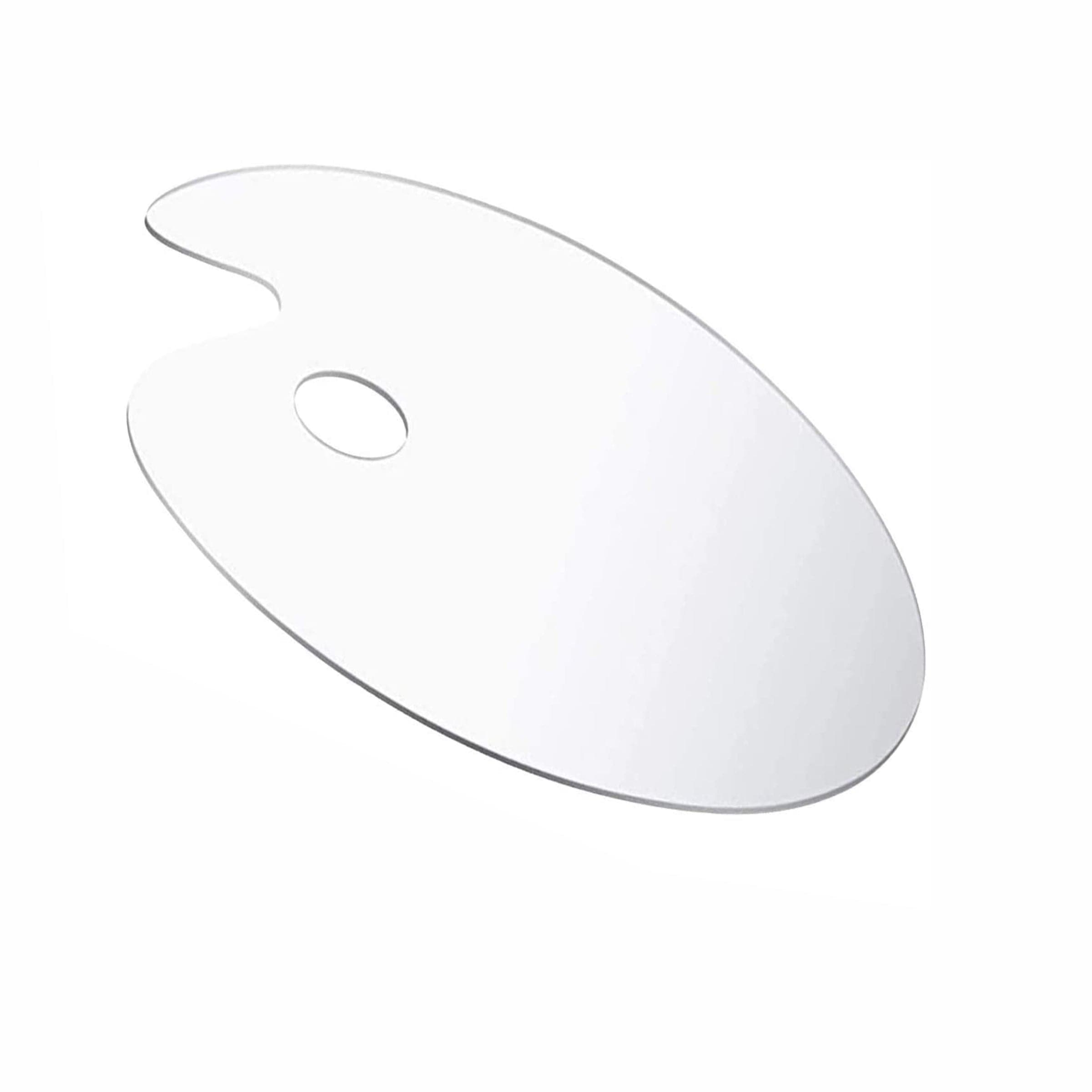 Transparent Paint Palette Flat Oval Shape