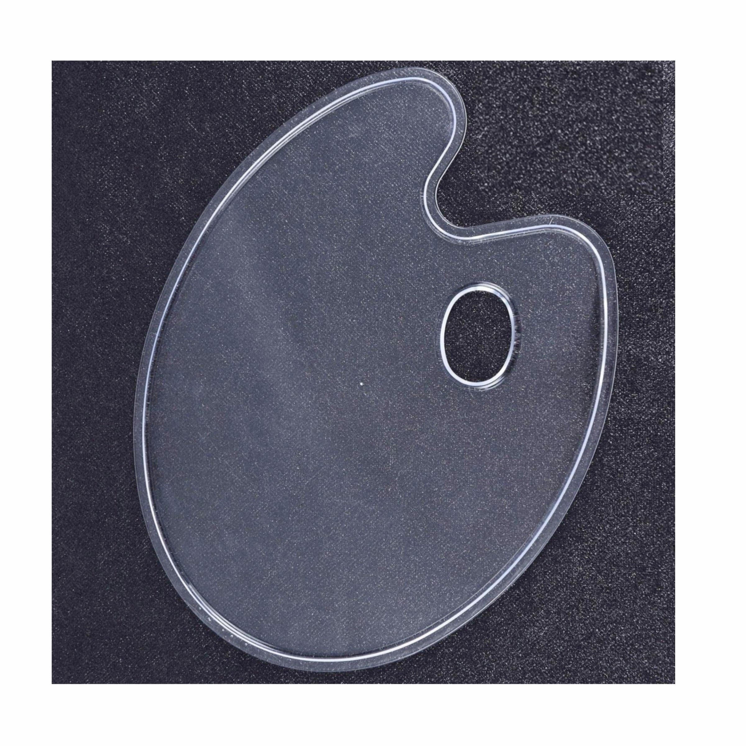 Transparent Paint Palette Flat Oval Shape