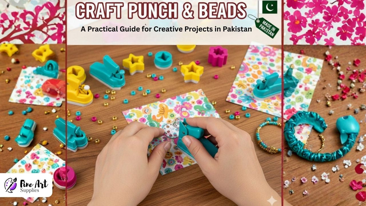 Learn how craft punch and beads are used in creative projects. A helpful beginner-friendly guide for students and artists in Pakistan.