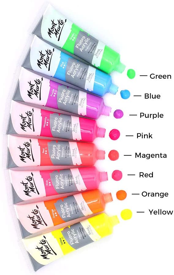 Mont Marte Acrylic Paints 36ml Tubes Set Of 8pcs