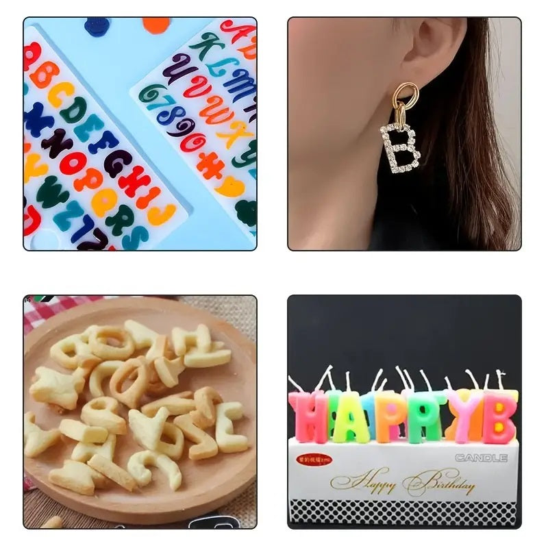 Numbers Molds Letters Silicone Mold 3D Fondant Mold 6''*10''