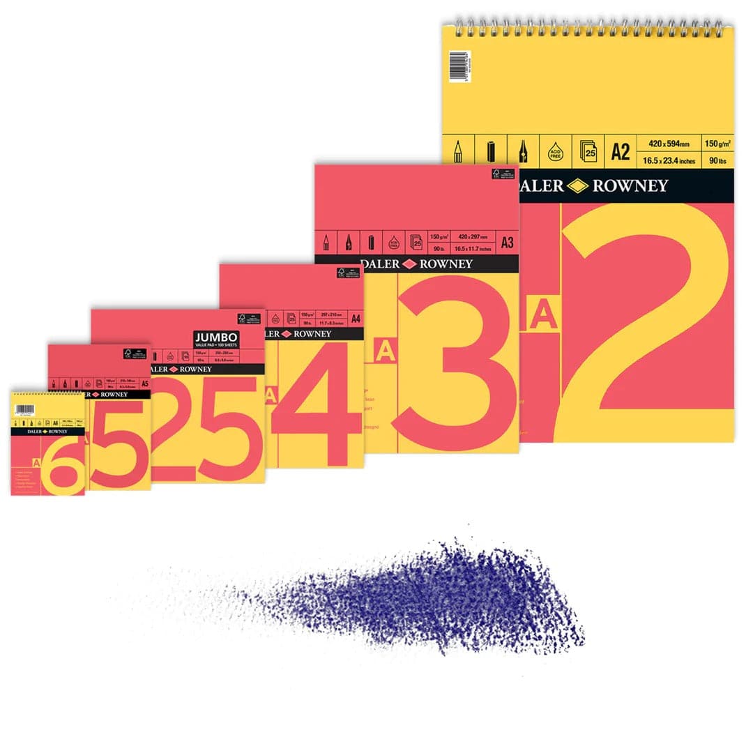 Daler Rowney Smooth Cartridge Paper Spiral Pads â€“ 150Gsm 25 Sheets