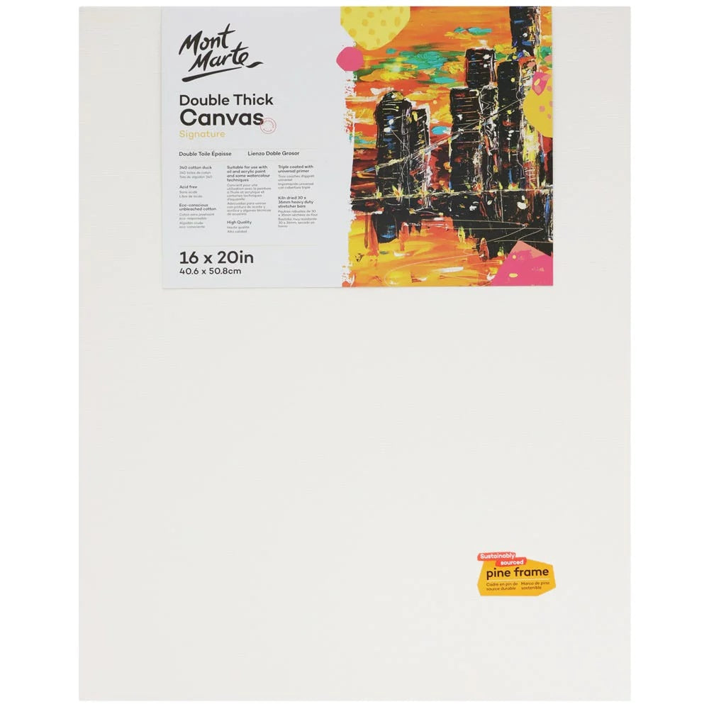 Mont Marte Artist Canvas Pine Frame Double Thick Signature