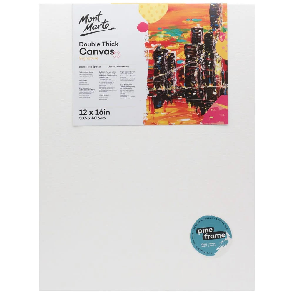 Mont Marte Artist Canvas Pine Frame Double Thick Signature
