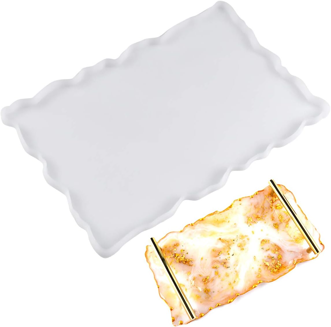 Large Rectangular Resin Silicone Mold With Irregular Edges
