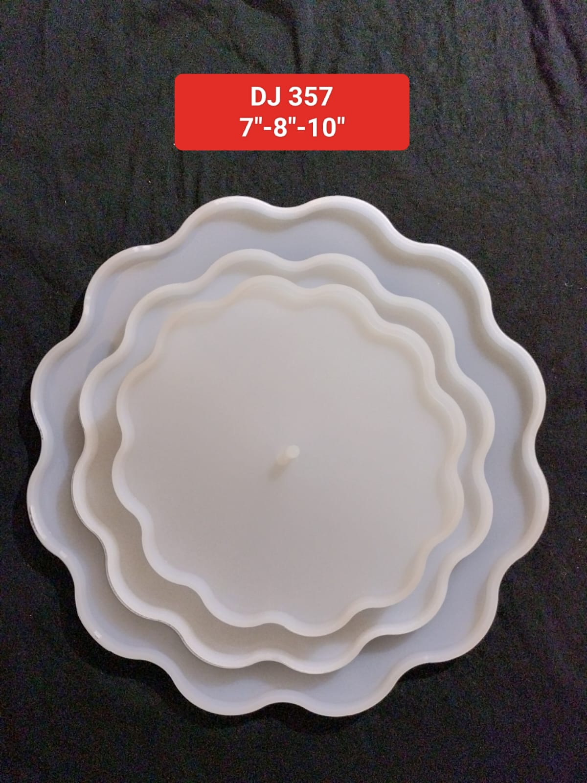 Silicone Mould Round Flower Design 3Pcs
