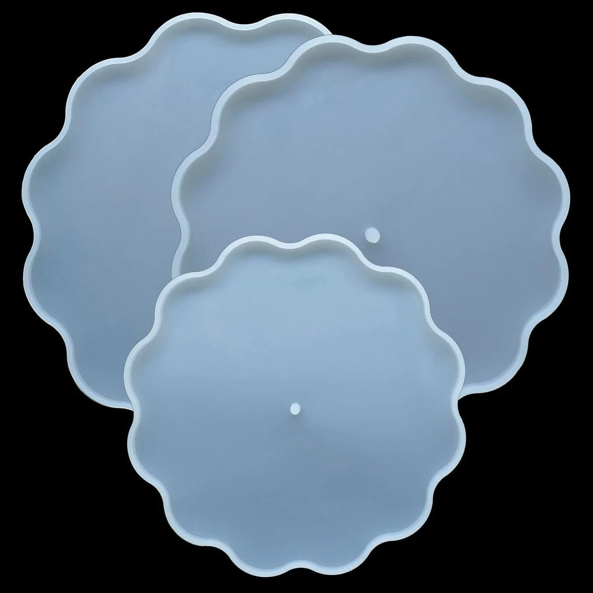 Silicone Mould Round Flower Design 3Pcs