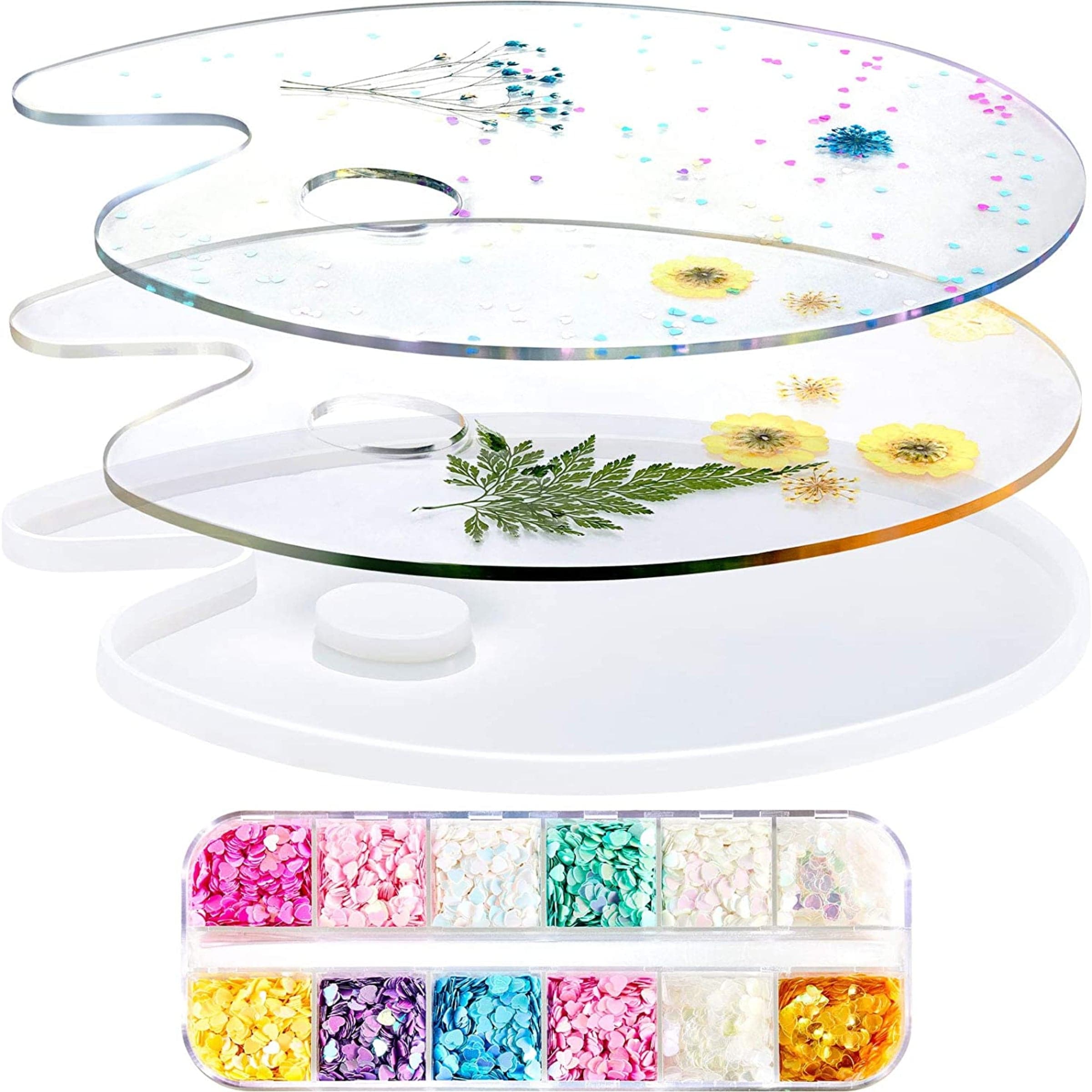 Transparent Paint Palette Flat Oval Shape