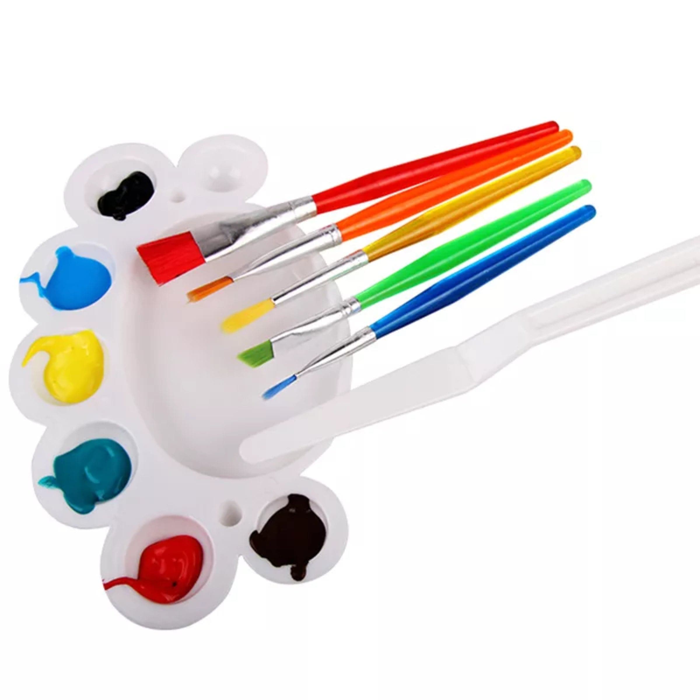Keep Smiling Paint Palette Set With Brushes & Palette Knife  ( 7Pcs )